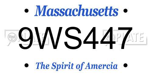 9WS447 Massachusetts License Plate