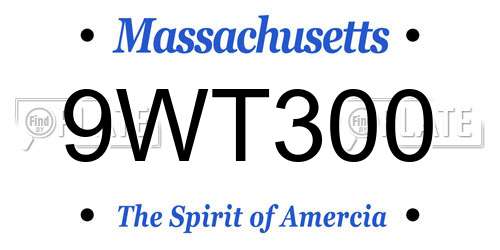 9WT300 Massachusetts License Plate