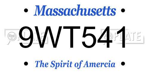 9WT541 Massachusetts License Plate