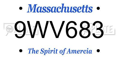 9WV683 Massachusetts License Plate