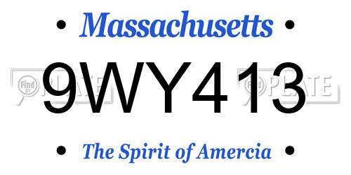 9WY413 Massachusetts License Plate