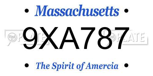 9XA787 Massachusetts License Plate
