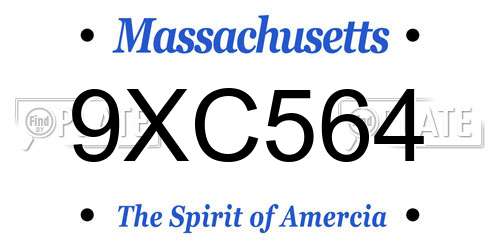 9XC564 Massachusetts License Plate