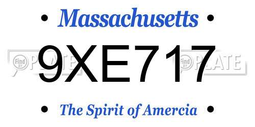 9XE717 Massachusetts License Plate