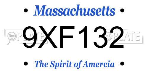 9XF132 Massachusetts License Plate