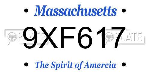 9XF617 Massachusetts License Plate