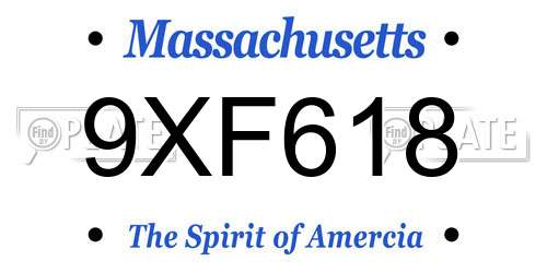 9XF618 Massachusetts License Plate