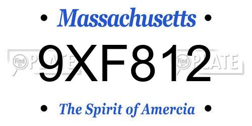9XF812 Massachusetts License Plate