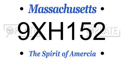 9XH152 Massachusetts License Plate