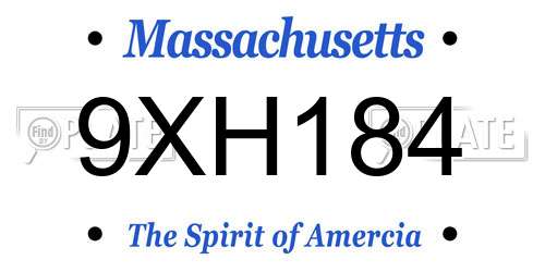 9XH184 Massachusetts License Plate
