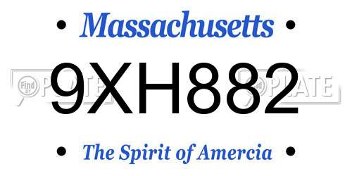 9XH882 Massachusetts License Plate