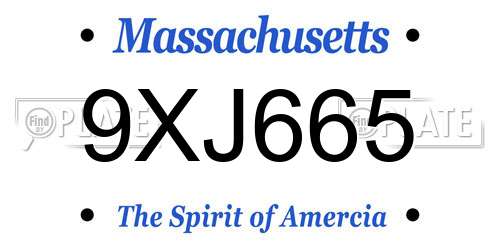 9XJ665 Massachusetts License Plate