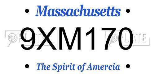 9XM170 Massachusetts License Plate