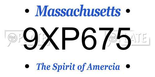 9XP675 Massachusetts License Plate