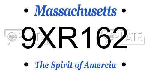 9XR162 Massachusetts License Plate