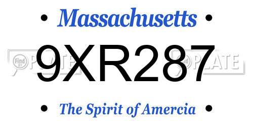 9XR287 Massachusetts License Plate