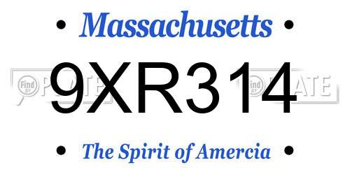 9XR314 Massachusetts License Plate