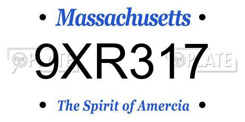 9XR317 Massachusetts License Plate