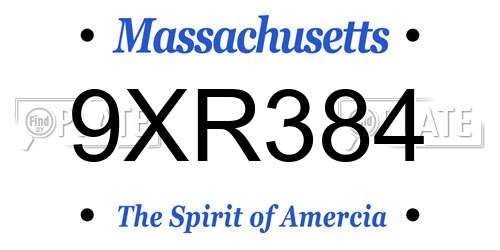 9XR384 Massachusetts License Plate