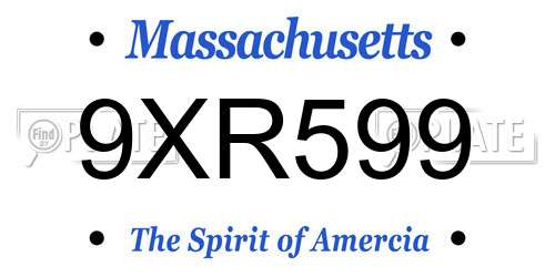 9XR599 Massachusetts License Plate