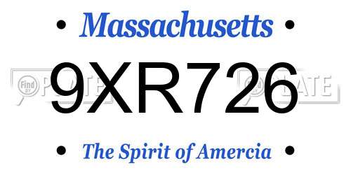 9XR726 Massachusetts License Plate