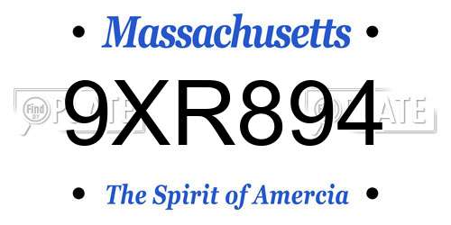9XR894 Massachusetts License Plate