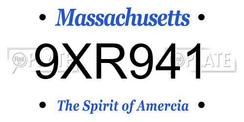 9XR941 Massachusetts License Plate