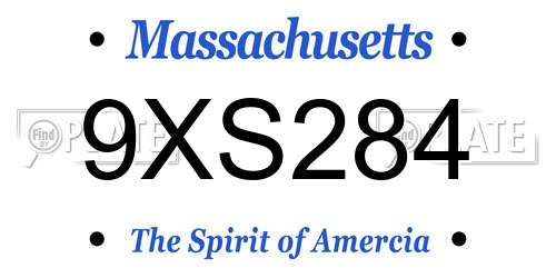 9XS284 Massachusetts License Plate