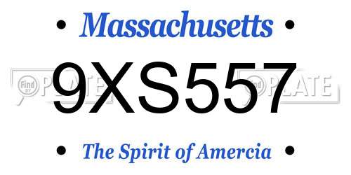 9XS557 Massachusetts License Plate