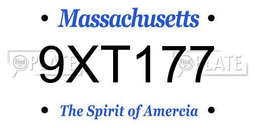 9XT177 Massachusetts License Plate