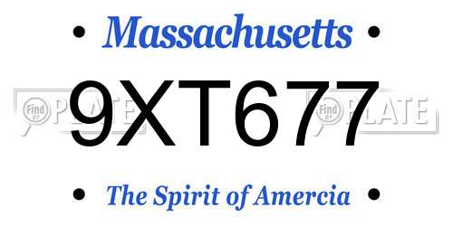 9XT677 Massachusetts License Plate