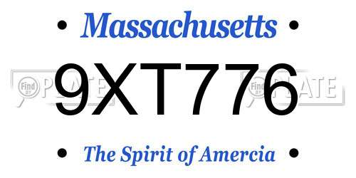 9XT776 Massachusetts License Plate