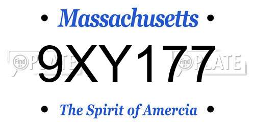 9XY177 Massachusetts License Plate