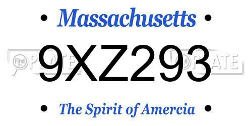 9XZ293 Massachusetts License Plate