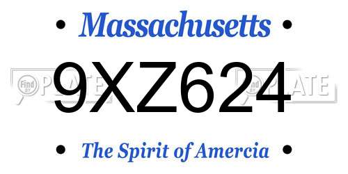9XZ624 Massachusetts License Plate