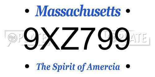 9XZ799 Massachusetts License Plate