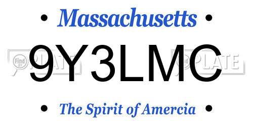 9Y3LMC Massachusetts License Plate