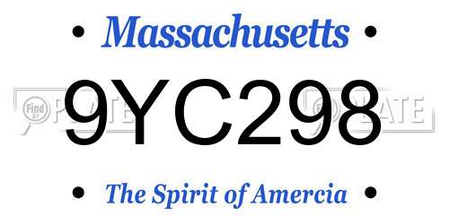 9YC298 Massachusetts License Plate