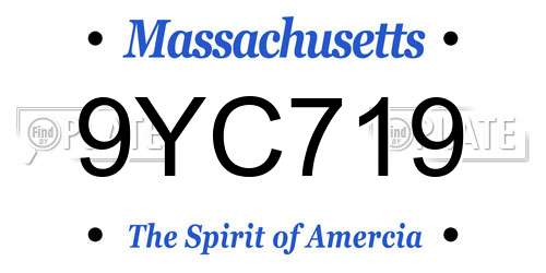 9YC719 Massachusetts License Plate
