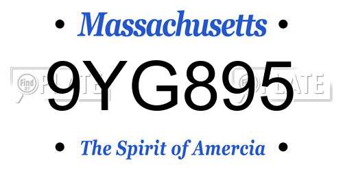 9YG895 Massachusetts License Plate