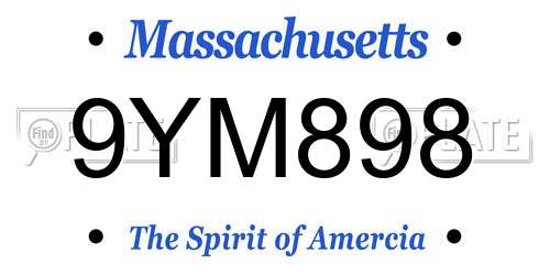 9YM898 Massachusetts License Plate
