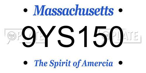 9YS150 Massachusetts License Plate