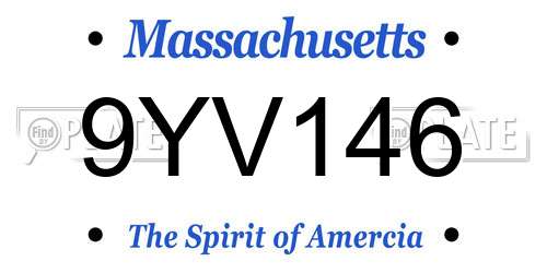 9YV146 Massachusetts License Plate