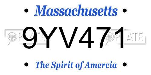 9YV471 Massachusetts License Plate