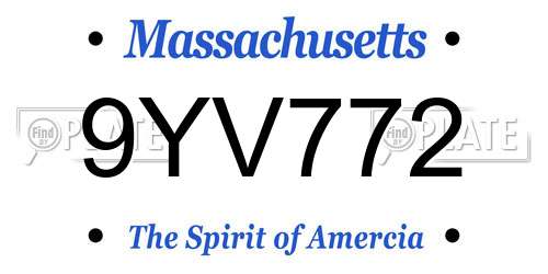 9YV772 Massachusetts License Plate