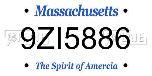 9ZI5886 Massachusetts License Plate