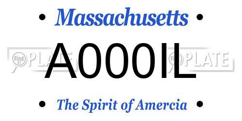 A000IL Massachusetts License Plate