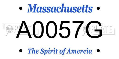 A0057G Massachusetts License Plate