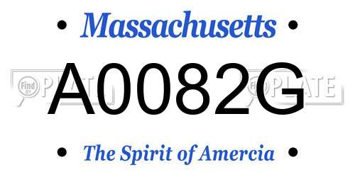 A0082G Massachusetts License Plate