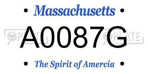 A0087G Massachusetts License Plate
